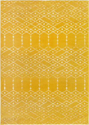 Yellow 7' x 10' Paxon Trellis Rectangle Area Rug Geometric Durable Stain Resistant Easy Clean Carpet for Modern Interior Home Decor for Sale at Rug Engine