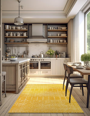 Yellow 10' x 14' Paxon Trellis Rectangle Area Rug Geometric Durable Stain Resistant Easy Clean Carpet for Modern Interior Home Decor for Sale at Rug Engine
