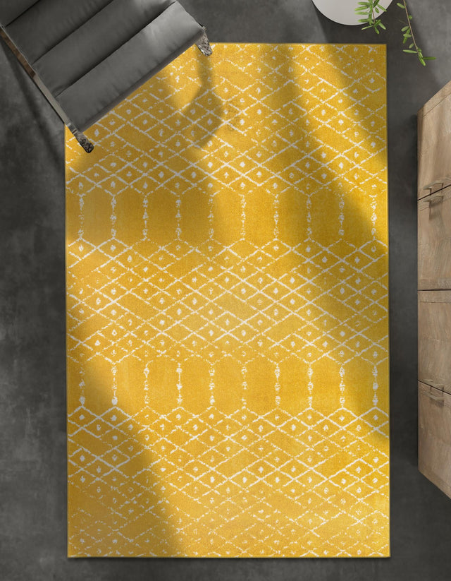Yellow 3' 3 x 5' 3 Paxon Trellis Rectangle Area Rug Geometric Durable Stain Resistant Easy Clean Carpet for Modern Interior Home Decor for Sale at Rug Engine