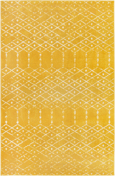 Yellow 5' 3 x 8' Paxon Trellis Rectangle Area Rug Geometric Durable Stain Resistant Easy Clean Carpet for Modern Interior Home Decor for Sale at Rug Engine