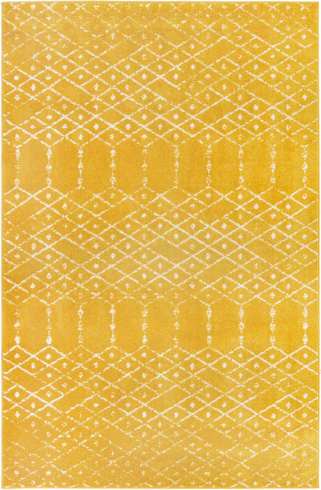 Yellow 5' 3 x 8' Paxon Trellis Rectangle Area Rug Geometric Durable Stain Resistant Easy Clean Carpet for Modern Interior Home Decor for Sale at Rug Engine