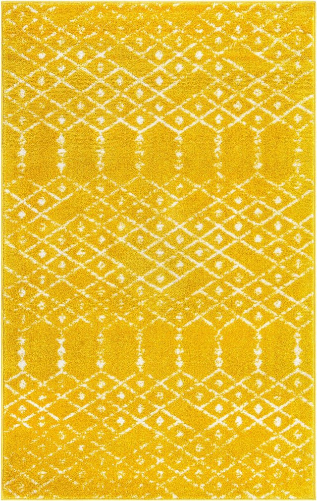 Yellow 3' 3 x 5' 3 Paxon Trellis Rectangle Area Rug Geometric Durable Stain Resistant Easy Clean Carpet for Modern Interior Home Decor for Sale at Rug Engine