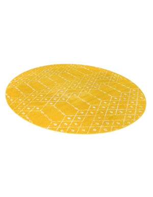 Yellow 7' 10 x 7' 10 Paxon Trellis Round Area Rug Geometric Durable Stain Resistant Easy Clean Carpet for Modern Interior Home Decor for Sale at Rug Engine