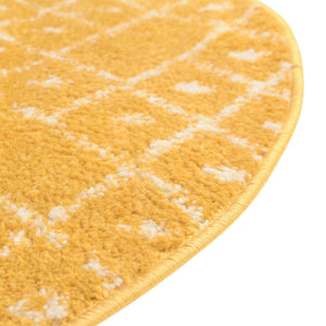 Yellow 5' 3 x 5' 3 Paxon Trellis Round Area Rug Geometric Durable Stain Resistant Easy Clean Carpet for Modern Interior Home Decor for Sale at Rug Engine