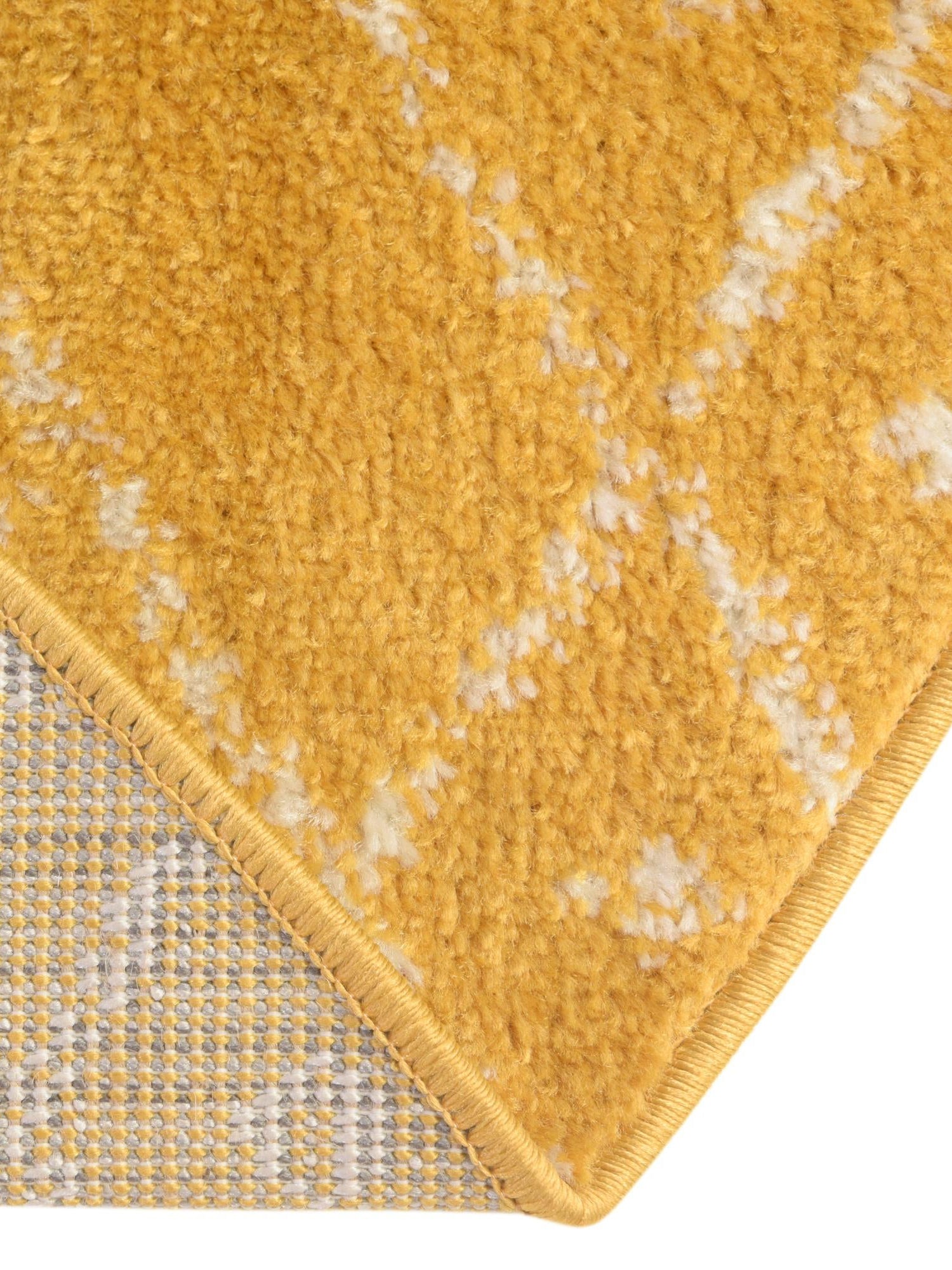 Yellow 5' 3 x 5' 3 Paxon Trellis Round Area Rug Geometric Durable Stain Resistant Easy Clean Carpet for Modern Interior Home Decor for Sale at Rug Engine