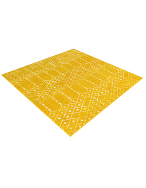 Yellow 7' 10 x 7' 10 Paxon Trellis Square Area Rug Geometric Durable Stain Resistant Easy Clean Carpet for Modern Interior Home Decor for Sale at Rug Engine