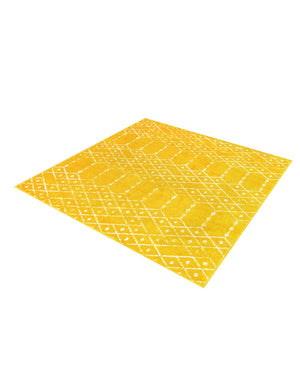 Yellow 5' 3 x 5' 3 Paxon Trellis Square Area Rug Geometric Durable Stain Resistant Easy Clean Carpet for Modern Interior Home Decor for Sale at Rug Engine