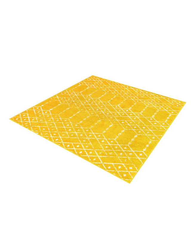 Yellow 5' 3 x 5' 3 Paxon Trellis Square Area Rug Geometric Durable Stain Resistant Easy Clean Carpet for Modern Interior Home Decor for Sale at Rug Engine