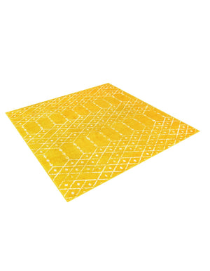 Yellow 5' 3 x 5' 3 Paxon Trellis Square Area Rug Geometric Durable Stain Resistant Easy Clean Carpet for Modern Interior Home Decor for Sale at Rug Engine