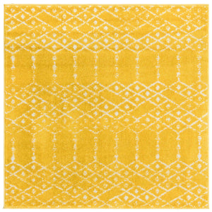 Yellow 4' x 4' Paxon Trellis Square Area Rug Geometric Durable Stain Resistant Easy Clean Carpet for Modern Interior Home Decor for Sale at Rug Engine