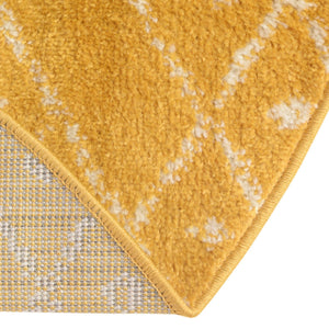 Yellow 7' 10 x 10' Paxon Trellis Oval Area Rug Geometric Durable Stain Resistant Easy Clean Carpet for Modern Interior Home Decor for Sale at Rug Engine