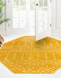 Yellow 5' 3 x 5' 3 Paxon Trellis Octagon Area Rug Geometric Durable Stain Resistant Easy Clean Carpet for Modern Interior Home Decor for Sale at Rug Engine