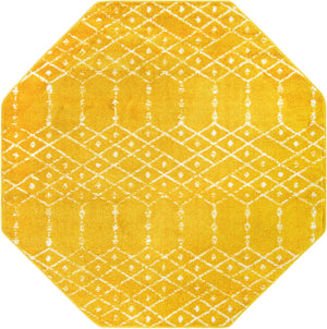 Yellow 5' 3 x 5' 3 Paxon Trellis Octagon Area Rug Geometric Durable Stain Resistant Easy Clean Carpet for Modern Interior Home Decor for Sale at Rug Engine