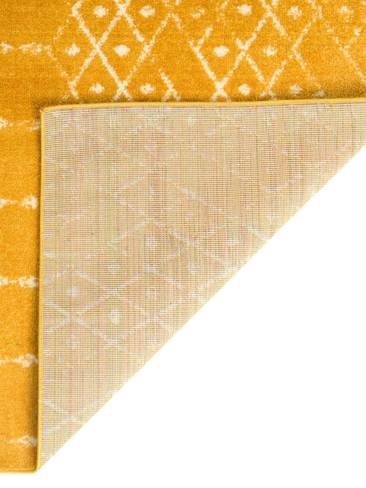 Yellow 2' x 9' 10 Paxon Trellis Runner Area Rug Geometric Durable Stain Resistant Easy Clean Carpet for Modern Interior Home Decor for Sale at Rug Engine