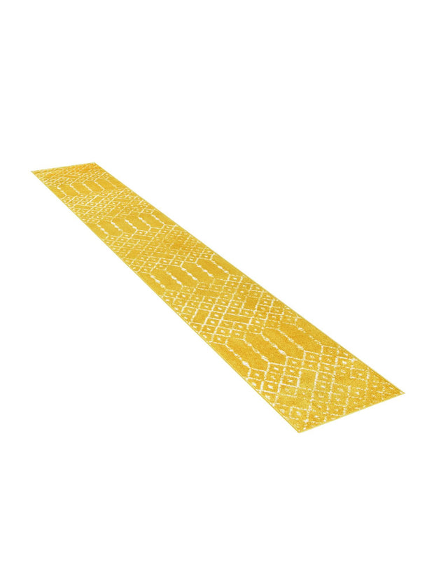 Yellow 2' x 9' 10 Paxon Trellis Runner Area Rug Geometric Durable Stain Resistant Easy Clean Carpet for Modern Interior Home Decor for Sale at Rug Engine