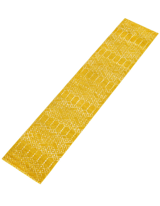 Yellow 2' 11 x 13' Paxon Trellis Runner Area Rug Geometric Durable Stain Resistant Easy Clean Carpet for Modern Interior Home Decor for Sale at Rug Engine