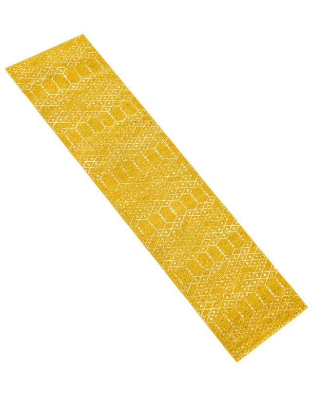 Yellow 2' 11 x 13' Paxon Trellis Runner Area Rug Geometric Durable Stain Resistant Easy Clean Carpet for Modern Interior Home Decor for Sale at Rug Engine