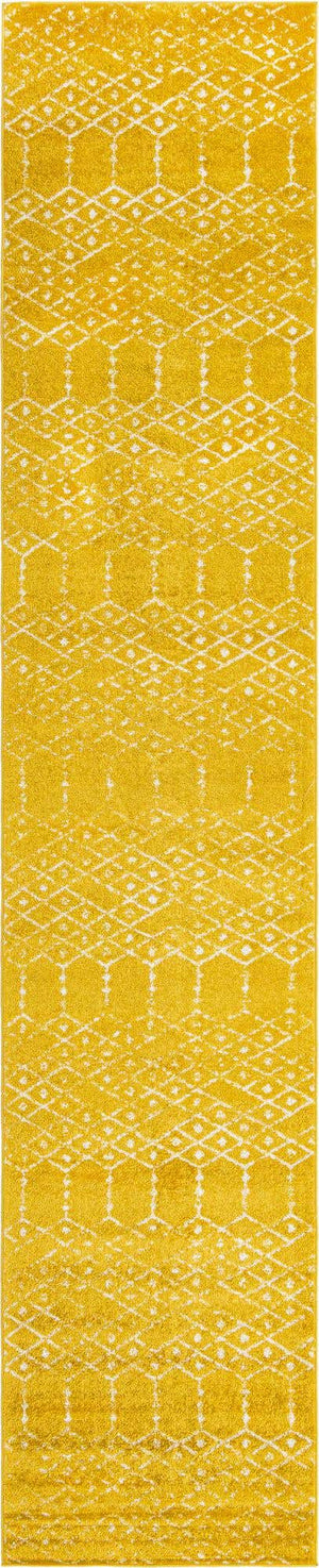 Yellow 2' 11 x 16' Paxon Trellis Runner Area Rug Geometric Durable Stain Resistant Easy Clean Carpet for Modern Interior Home Decor for Sale at Rug Engine