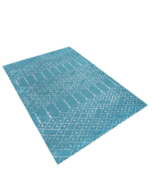 Teal blue 10' x 13' Paxon Trellis Rectangle Area Rug Geometric Durable Stain Resistant Easy Clean Carpet for Modern Interior Home Decor for Sale at Rug Engine