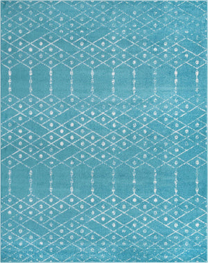 Teal blue 7' 10 x 10' Paxon Trellis Rectangle Area Rug Geometric Durable Stain Resistant Easy Clean Carpet for Modern Interior Home Decor for Sale at Rug Engine