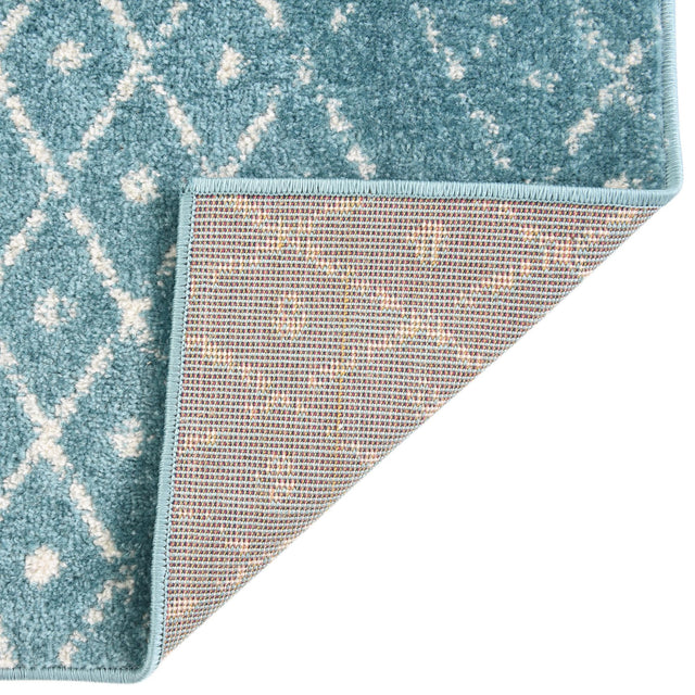 Teal blue 3' 3 x 5' 3 Paxon Trellis Rectangle Area Rug Geometric Durable Stain Resistant Easy Clean Carpet for Modern Interior Home Decor for Sale at Rug Engine