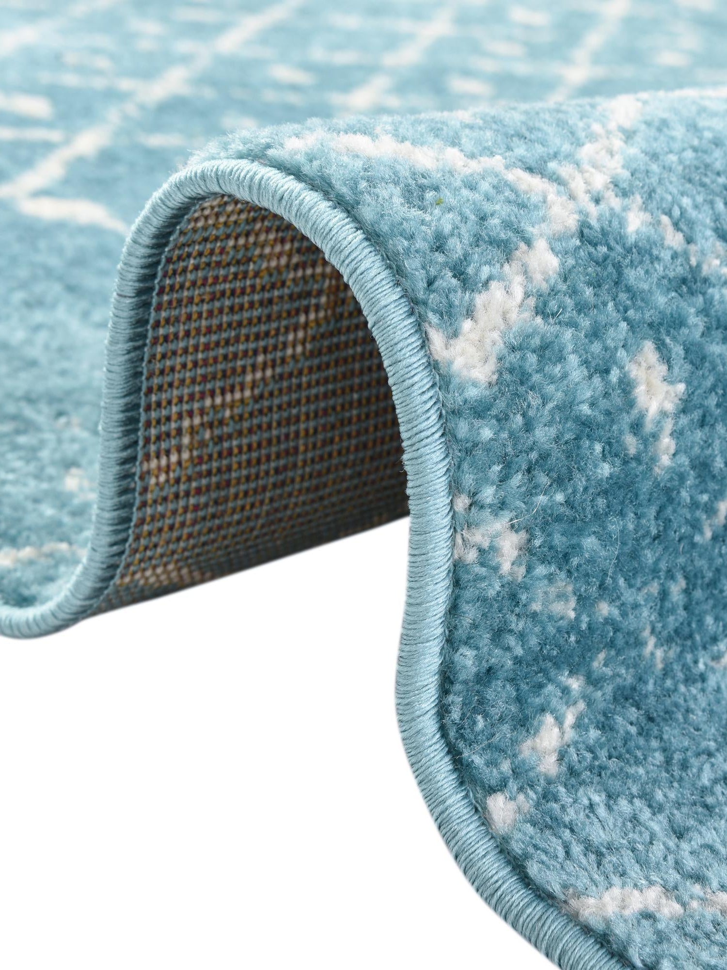 Teal blue 7' 10 x 10' Paxon Trellis Rectangle Area Rug Geometric Durable Stain Resistant Easy Clean Carpet for Modern Interior Home Decor for Sale at Rug Engine