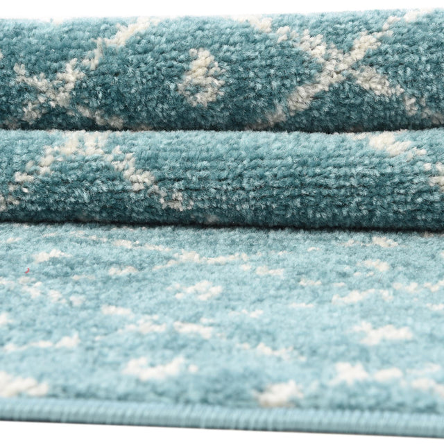 Teal blue 7' 10 x 10' Paxon Trellis Rectangle Area Rug Geometric Durable Stain Resistant Easy Clean Carpet for Modern Interior Home Decor for Sale at Rug Engine