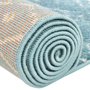 Teal blue 3' x 3' Paxon Trellis Round Area Rug Geometric Durable Stain Resistant Easy Clean Carpet for Modern Interior Home Decor for Sale at Rug Engine