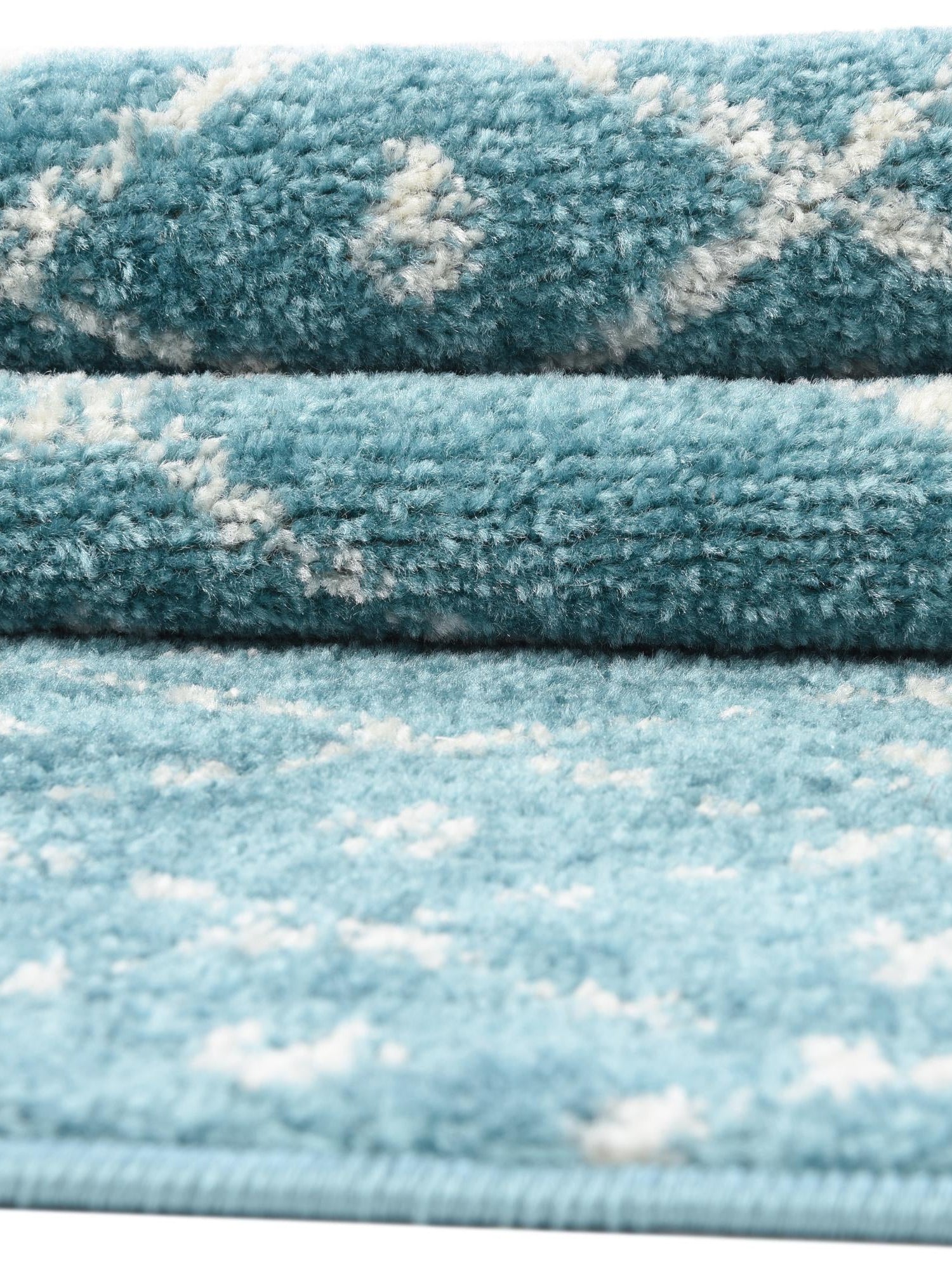 Teal blue 3' x 3' Paxon Trellis Round Area Rug Geometric Durable Stain Resistant Easy Clean Carpet for Modern Interior Home Decor for Sale at Rug Engine
