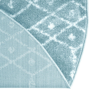 Teal blue 5' 3 x 8' Paxon Trellis Oval Area Rug Geometric Durable Stain Resistant Easy Clean Carpet for Modern Interior Home Decor for Sale at Rug Engine