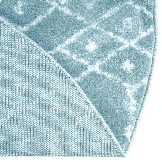 Teal blue 4' x 6' Paxon Trellis Oval Area Rug Geometric Durable Stain Resistant Easy Clean Carpet for Modern Interior Home Decor for Sale at Rug Engine