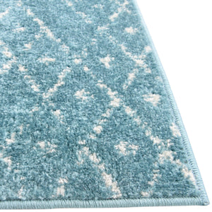 Teal blue 5' 3 x 5' 3 Paxon Trellis Octagon Area Rug Geometric Durable Stain Resistant Easy Clean Carpet for Modern Interior Home Decor for Sale at Rug Engine