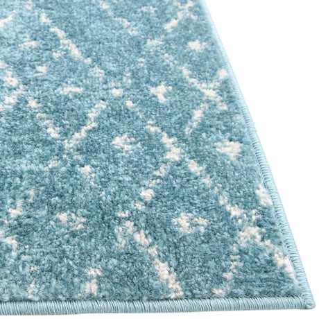 Teal blue 5' 3 x 5' 3 Paxon Trellis Octagon Area Rug Geometric Durable Stain Resistant Easy Clean Carpet for Modern Interior Home Decor for Sale at Rug Engine