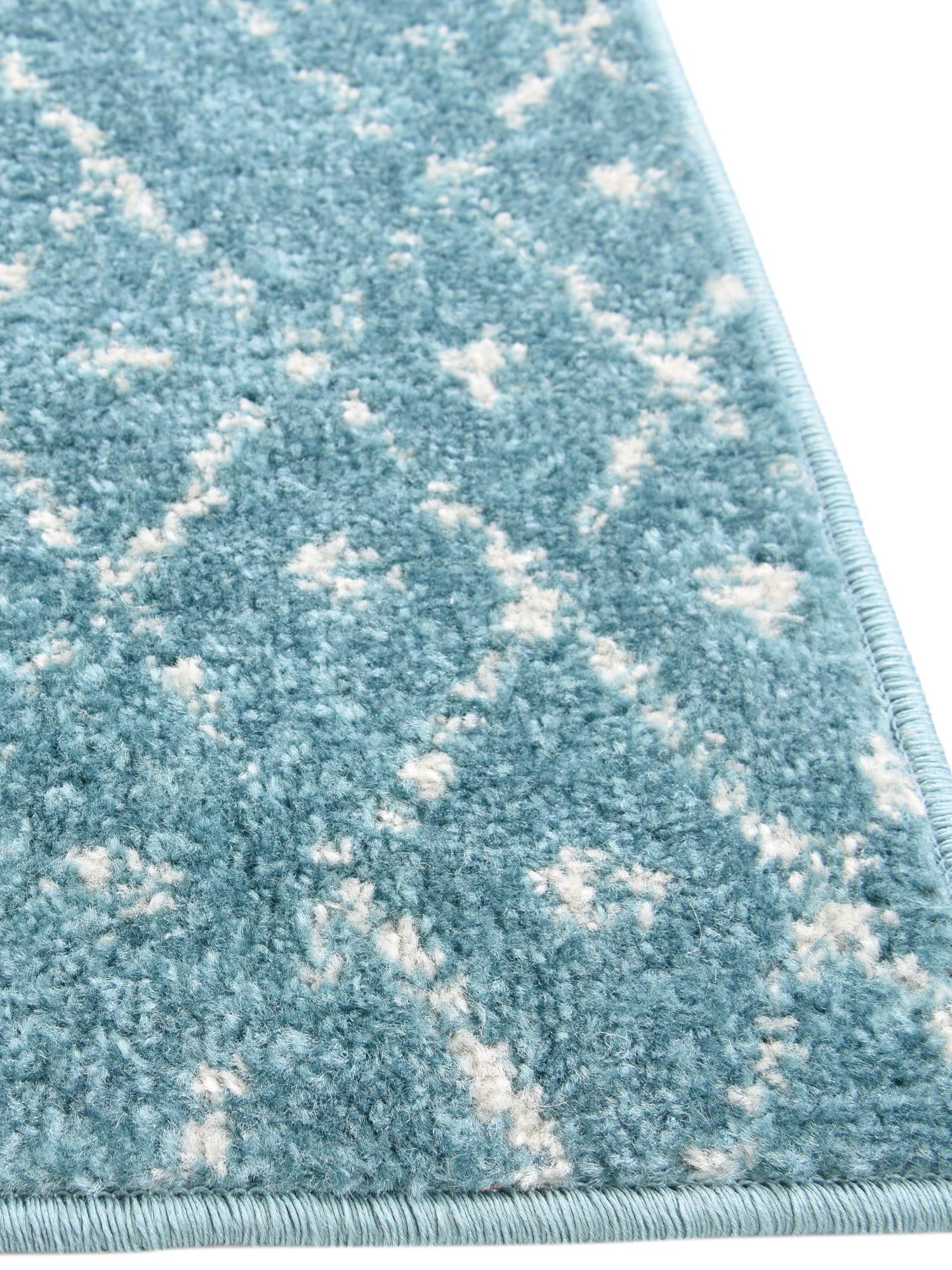 Teal blue 7' 10 x 7' 10 Paxon Trellis Octagon Area Rug Geometric Durable Stain Resistant Easy Clean Carpet for Modern Interior Home Decor for Sale at Rug Engine