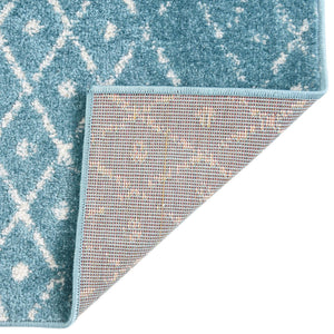 Teal blue 5' 3 x 5' 3 Paxon Trellis Octagon Area Rug Geometric Durable Stain Resistant Easy Clean Carpet for Modern Interior Home Decor for Sale at Rug Engine