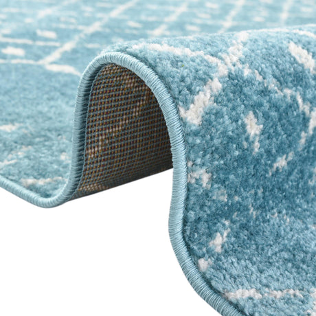 Teal blue 5' 3 x 5' 3 Paxon Trellis Octagon Area Rug Geometric Durable Stain Resistant Easy Clean Carpet for Modern Interior Home Decor for Sale at Rug Engine