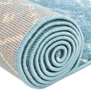 Teal blue 5' 3 x 5' 3 Paxon Trellis Octagon Area Rug Geometric Durable Stain Resistant Easy Clean Carpet for Modern Interior Home Decor for Sale at Rug Engine