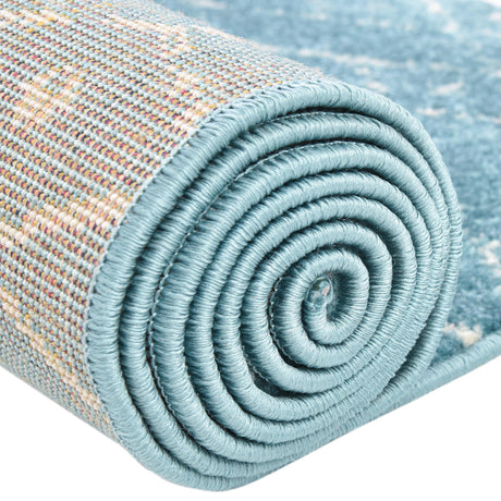 Teal blue 5' 3 x 5' 3 Paxon Trellis Octagon Area Rug Geometric Durable Stain Resistant Easy Clean Carpet for Modern Interior Home Decor for Sale at Rug Engine