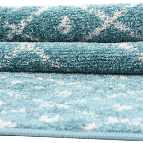 Teal blue 5' 3 x 5' 3 Paxon Trellis Octagon Area Rug Geometric Durable Stain Resistant Easy Clean Carpet for Modern Interior Home Decor for Sale at Rug Engine