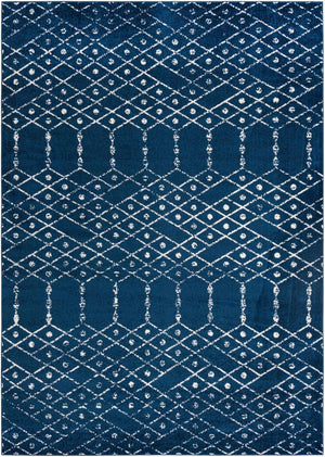 Navy Blue 10' x 14' Paxon Trellis Rectangle Area Rug Geometric Durable Stain Resistant Easy Clean Carpet for Modern Interior Home Decor for Sale at Rug Engine