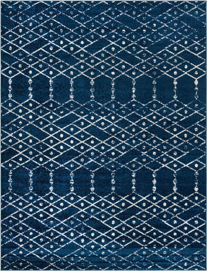 Navy Blue 9' x 12' Paxon Trellis Rectangle Area Rug Geometric Durable Stain Resistant Easy Clean Carpet for Modern Interior Home Decor for Sale at Rug Engine