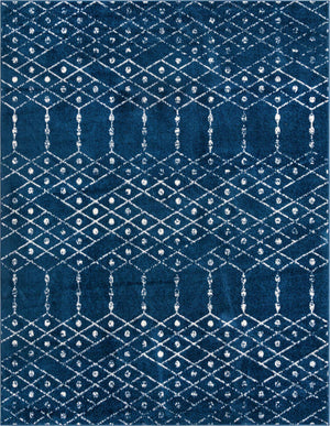 Navy Blue 7' 10 x 10' Paxon Trellis Rectangle Area Rug Geometric Durable Stain Resistant Easy Clean Carpet for Modern Interior Home Decor for Sale at Rug Engine