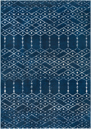 Navy Blue 7' x 10' Paxon Trellis Rectangle Area Rug Geometric Durable Stain Resistant Easy Clean Carpet for Modern Interior Home Decor for Sale at Rug Engine