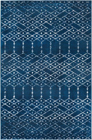 Navy Blue 5' 3 x 8' Paxon Trellis Rectangle Area Rug Geometric Durable Stain Resistant Easy Clean Carpet for Modern Interior Home Decor for Sale at Rug Engine