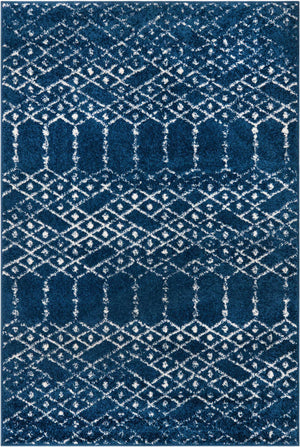 Navy Blue 4' 1 x 6' 1 Paxon Trellis Rectangle Area Rug Geometric Durable Stain Resistant Easy Clean Carpet for Modern Interior Home Decor for Sale at Rug Engine