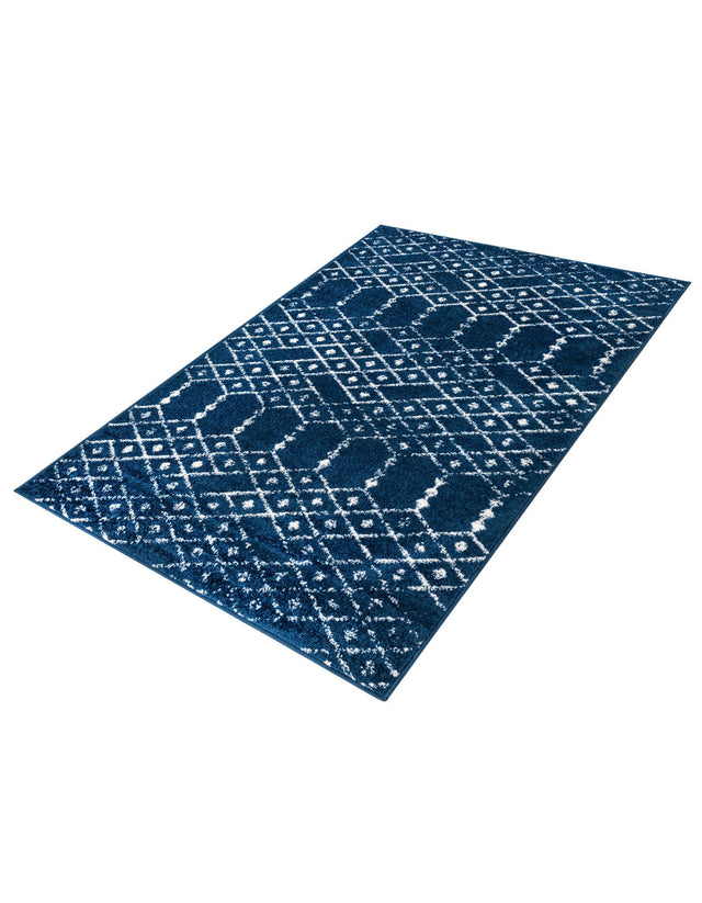 Navy Blue 3' 3 x 5' 3 Paxon Trellis Rectangle Area Rug Geometric Durable Stain Resistant Easy Clean Carpet for Modern Interior Home Decor for Sale at Rug Engine