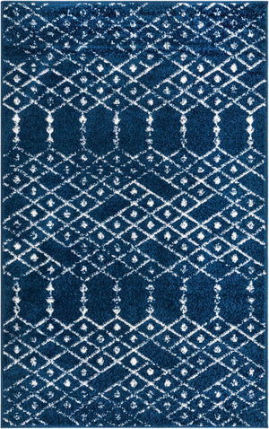 Navy Blue 3' 3 x 5' 3 Paxon Trellis Rectangle Area Rug Geometric Durable Stain Resistant Easy Clean Carpet for Modern Interior Home Decor for Sale at Rug Engine