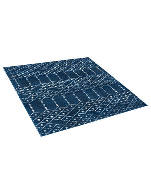 Navy Blue 7' 10 x 7' 10 Paxon Trellis Square Area Rug Geometric Durable Stain Resistant Easy Clean Carpet for Modern Interior Home Decor for Sale at Rug Engine
