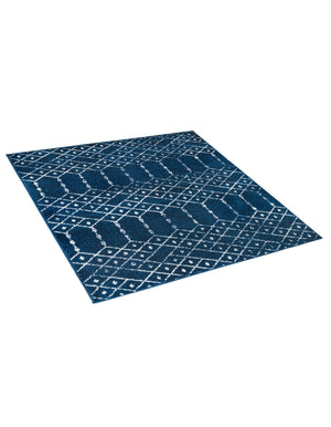Navy Blue 5' 3 x 5' 3 Paxon Trellis Square Area Rug Geometric Durable Stain Resistant Easy Clean Carpet for Modern Interior Home Decor for Sale at Rug Engine