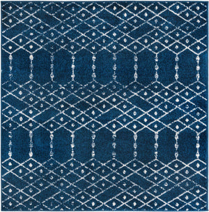 Navy Blue 5' 3 x 5' 3 Paxon Trellis Square Area Rug Geometric Durable Stain Resistant Easy Clean Carpet for Modern Interior Home Decor for Sale at Rug Engine